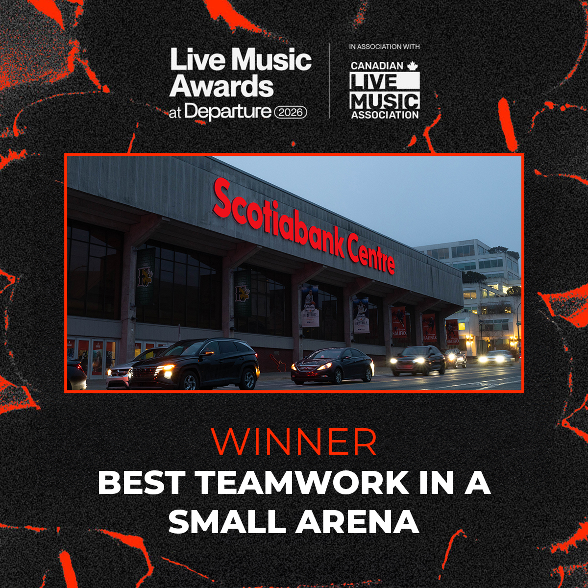 Image of Scotiabank Centre exterior and the text: Winner - Best Teamwork in a Small Arena