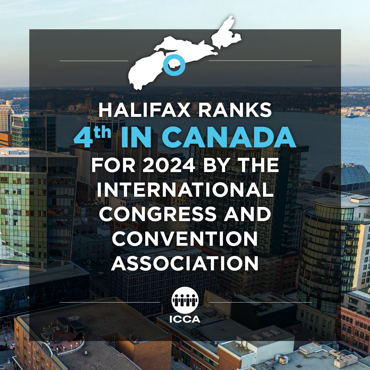 Halifax is now fourth in ICCA's city and country rankings for Canada